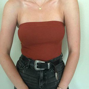 Out From Under Rust Strapless Bodysuit
